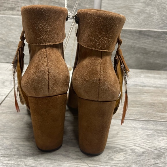 Jessica Simpson brown leather ankle boots open toe size 8.5M - Picture 8 of 10